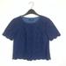 Madewell Tops | Madewell Xs Bloom Blue Floral Lace Crop Top Blouse | Color: Blue | Size: Xs