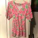 Lilly Pulitzer Dresses | Lilly Pulitzer V-Neck Pink Green Tie-Waist Crab Octopus Money Tunic Dress | Color: Green/Pink | Size: Xs