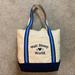 Disney Bags | 1971 Walt Disney World Ivory & Blue Souvenir Canvas Tote Travel Carry Bag | Color: Blue/Cream | Size: 15" X 15" X 5"