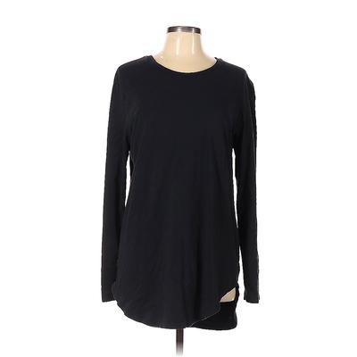 PacSun Long Sleeve T-Shirt: Black Solid Tops - Size Large