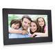 Symple Stuff Yentin 10" Matte Plastic Digital w/ Bluetooth Capability Frame in Black Plastic in Black/Brown | 8.3 H x 11.8 W x 1.2 D in | Wayfair