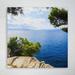 Rosecliff Heights Green Tree On Brown Rock Formation Near Blue Sea Under Blue & White Cloudy Sky During | 12 H x 12 W x 2 D in | Wayfair