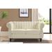 Capri Faux Leather Chesterfield Rolled Arm Loveseat