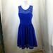 Jessica Simpson Dresses | Jessica Simpson Royal Blue Lace Illusion A-Line Dress | Color: Blue | Size: 6