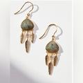 Anthropologie Jewelry | Anthropologie Drop Earring | Color: Gold/Green | Size: 1”