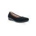 Wide Width Women's Yara Leather Slip On Flat by Propet in Black Suede (Size 8 1/2 W)