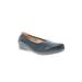 Women's Yara Leather Slip On Flat by Propet in Navy (Size 7 1/2 M)