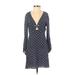 American Eagle Outfitters Casual Dress - Wrap: Blue Polka Dots Dresses - Women's Size 2X-Small