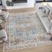 Blue 87 x 63 x 0.04 in Area Rug - Tayse Rugs Machine Washable Geometric Flatweave Area Rug Polyester/Cotton | 87 H x 63 W x 0.04 D in | Wayfair