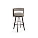 Latitude Run® Matthews Swivel Counter & Bar Stool Upholstered/Metal in Brown | 33.75 H x 21.75 W x 19.25 D in | Wayfair