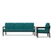 Joss & Main Vivant 83" Wide Outdoor Patio Sofa w/ Sunbrella Cushions Metal in Black | 33.18 H x 83 W x 30 D in | Wayfair