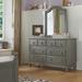 Lake House Wood 8 Drawer Dresser with Mirror, Stone