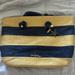 Lilly Pulitzer Bags | Lilly Pulitzer Navy And Straw Colored Stripped Tote Bag | Color: Blue/Tan | Size: Large