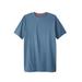 Men's Big & Tall Heavyweight Longer-Length Crewneck T-Shirt by Boulder Creek in Slate Blue (Size XL)