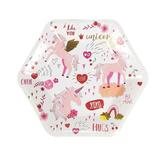 Oriental Trading Company Party Supplies Dinner Plate for Guests pink/red/white | 8 | Wayfair 13933272