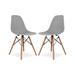 Corrigan Studio® Audriana Chair w/ Wood Legs (Pack Of 2) Plastic/Acrylic in Gray | 32.5 H x 18.5 W x 21 D in | Wayfair