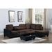 Brown Reclining Sectional - Latitude Run® 103" Wide Velvet Right Hand Facing Corner Sectional Velvet | 35 H x 103 W x 71 D in | Wayfair