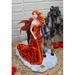 Trinx Fairy Strolling w/ Black Horse Figurine Resin in Black/Red/White | 9.75 H x 10 W x 6 D in | Wayfair 14405D948BE840C198B7A4BA853299C1