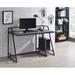 Inbox Zero Writing Desk Wood/Metal in Gray | 34.75 H x 48.75 W x 23.63 D in | Wayfair 8421166F3CE344B398610EF26F36E69C