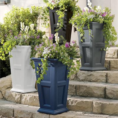 Devon Easy-Care Tall Planter Pots - Black - Grandin Road