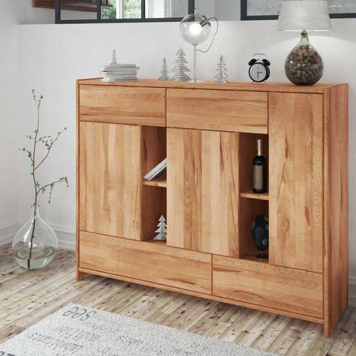 Highboard aus Kernbuche Massivholz 150 cm breit