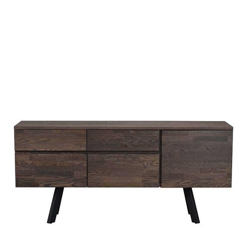 Wohnzimmer Sideboard in Rauchfarben lackiert Eiche Massivholz