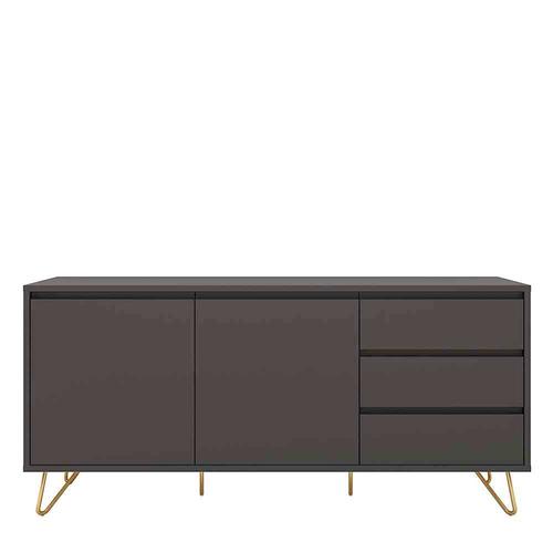 Esszimmersideboard in Grau und Goldfarben 150 cm breit