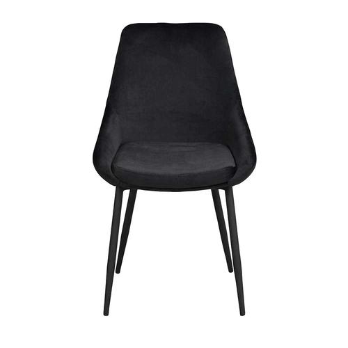 Esstisch Stühle in Schwarz Bezugsstoff aus Samt (2er Set)