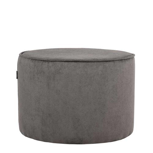 Runder Sitzpouf in Dunkelgrau Cord