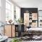 Home Office Arbeitszimmer in Anthrazit Hickory Holzloptik (sechsteilig)