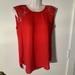J. Crew Tops | J Crew Red Lacy Cap Sleeve Silky Top Sz 00 | Color: Red | Size: 00
