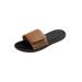 Extra Wide Width Men's Memory Foam Adjustable Strap Closure Slide by KingSize in Brown (Size 10 EW)