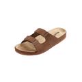 Extra Wide Width Men's Double Adjustable Buckle Slide and Closure by KingSize in Brown (Size 9 EW)