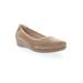 Women's Yara Leather Slip On Flat by Propet in Natural Buff Suede (Size 8.5 XW)