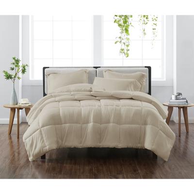 Heritage Solid Comforter Set by Cannon in Khaki (Size KING)