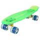 WeSkate 55CM Mini Cruiser Skateboard Blinkender Deck, Kunststoff Skateboard Ywhb-35 Deck in Grün mit LED/Rollen in Blau mit LED Deck mit LED und USB