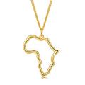 WENDAO 925-Sterling-Silver Gold Africa Map Necklace - 18K Gold Plated Chain Circle Dainty Hollow African Vintage Map Pendant Jewelry Gift for Women, Sterling Silver, not know, 0.69*1.01 inch