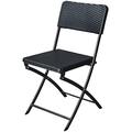 Tarrington House Klappbarer Outdoor Stuhl, Stahl / Hart-Polyethylene, 44 x 56 x 81 cm, Rattan-Optik, wetterfest, schwarz