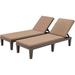 Latitude Run® Outdoor Chaise Lounge Chairs, All-Weather Patio Loungers w/ 5-Position Adjustable Backrest & Removable Cushions & Wood Texture Design | Wayfair