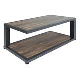 17 Stories Anayelis 4 Legs Coffee Table w/ Storage Wood/Metal in Black/Brown/Gray | 17 H x 47.25 W x 23.63 D in | Wayfair