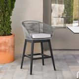 Tutti Frutti Eucalyptus Wood and Gray Rope Indoor Outdoor Bar/Counter Stool