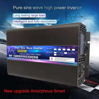 Pure Sine Wave Power Inverter 4000W 5000W DC 12V 24V 48V To AC220V Portable Power Bank Converter Solar Car Inverter Transformer