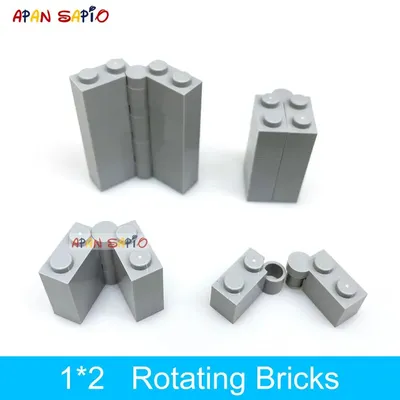 50 Sets DIY Building Blocks Rotating Bricks 1x2 Dots Educational Creative Plastic Toys for Children