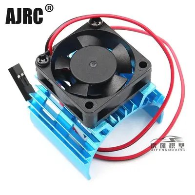 Blue Rc Parts Electric Car Brushless Motor Heatsink Cover+cooling Fan For 1:10 Hsp Rc Car Trx4 540