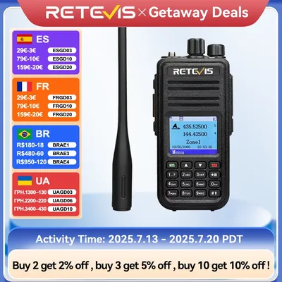 Retevis RT3S Walkie Talkie DMR Radio Long Range Walkie Talkies Camping Ham Radio UHF VHF GPS AES256 Encryption Digital Portable