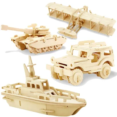 3D DIY Wood Puzzle Toy Military Series Tank Vehicle Model Set Creative Assembled Education Puzzle