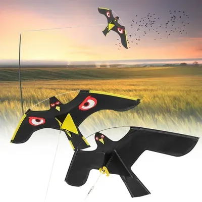 Emulation Flying Hawk Kite Bird Scarer Drive Bird Kite Bird Repellent for Garden Scarecrow Yard Bird