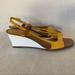 Louis Vuitton Shoes | Louis Vuitton Patent Leather Wedge Sandal Sz 41 10. Ready For Spring/Summer! | Color: White/Yellow | Size: 41 Or 10