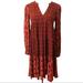 Anthropologie Dresses | Maeve By Anthropologie Long Sleeve Print Dress Nwt Size Xs | Color: Brown | Size: Xs