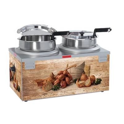 Nemco 6510-D7P Double Well 7 Qt. Soup Warmer Merchandiser, Single Thermostat - 120V, 1200W